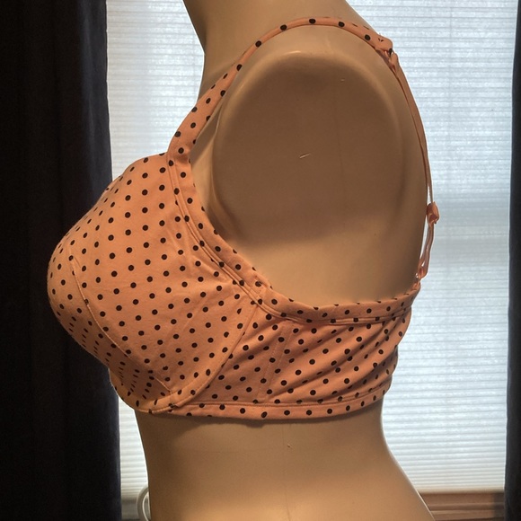 Cacique padded underwire convertible pink with black dots bra 44DD - Picture 3 of 6